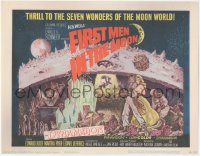 9j0581 FIRST MEN IN THE MOON TC 1964 Ray Harryhausen, H.G. Wells, fantastic sci-artwork!
