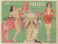 9j0730 FOX MOVIETONE FOLLIES OF 1929 LC 1929 Jochimsen art of near-naked Carol, Lynn & Lee, rare!