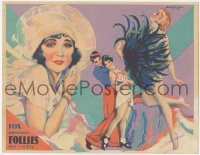 9j0731 FOX MOVIETONE FOLLIES OF 1929 LC 1929 Jochimsen art of Carol, Lynn & Lee with feathers, rare!