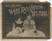 9j0587 GEE WHIZ GENEVIEVE TC 1924 Hal Roach, Will Rogers is a happy-go-lucky tramp, ultra rare!