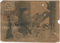 9j0749 GO WEST LC 1925 Buster Keaton sitting on train between two cars, open air Pullman, rare!