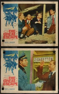 9j1156 GREAT ESCAPE 2 LCs 1963 Richard Attenborough in both, Pleasence, Sturges classic prison break!