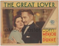 9j0756 GREAT LOVER LC 1931 best c/u of Adolphe Menjou & pretty Irene Dunne embracing, ultra rare!