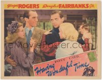 9j0763 HAVING WONDERFUL TIME LC 1938 Douglas Fairbanks Jr. stares at man dancing with Ginger Rogers!