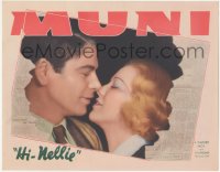 9j0767 HI NELLIE LC 1934 c/u of Glenda Farrell & Paul Muni about to kiss in newspaper, ultra rare!