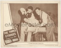 9j0774 HUGS & MUGS LC 1950 Shemp holds down Larry as Moe tries to cut his ear off, 3 Stooges, rare!