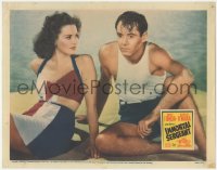 9j0780 IMMORTAL SERGEANT LC 1943 c/u of worried Henry Fonda & sexy Maureen O'Hara in swimsuit!
