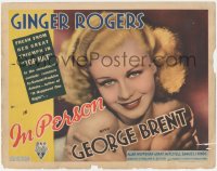 9j0595 IN PERSON TC 1935 incredible close up of sexy Ginger Rogers with come hither eyes!