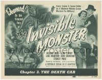 9j0597 INVISIBLE MONSTER chapter 3 TC 1950 Manhattan crook murders for millions, The Death Car!