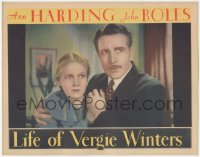 9j0805 LIFE OF VERGIE WINTERS LC 1934 close up of scared Ann Harding & John Boles, ultra rare!
