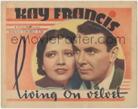 9j0812 LIVING ON VELVET LC 1935 best portrait of beautiful Kay Francis & George Brent, ultra rare!