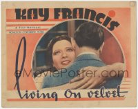 9j0813 LIVING ON VELVET LC 1935 close up of happy Kay Francis hugging George Brent, ultra rare!