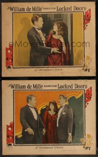 9j1158 LOCKED DOORS 2 LCs 1925 images of sexy Betty Compson with Theodore von Eltz & Robert Edeson!