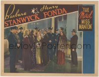 9j0822 MAD MISS MANTON LC 1938 lots of police surround Barbara Stanwyck, Henry Fonda & others!
