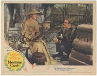 9j0824 MADAME CURIE LC 1943 Greer Garson as Marie Curie gives Van Johnson the interview he wants!