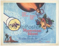9j0603 MYSTERIOUS ISLAND TC 1961 Ray Harryhausen, Jules Verne sci-fi, cool hot-air balloon art!