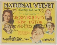 9j0604 NATIONAL VELVET TC 1944 Mickey Rooney & Elizabeth Taylor horse racing classic, ultra rare!