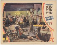 9j0858 ON THE BORDER LC 1930 crowd watches Rin Tin Tin take down a bad guy in saloon, ultra rare!