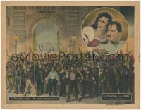 9j0868 PHANTOM OF THE OPERA LC 1925 Mary Philbin & Norman Kerry above townspeople with torches!