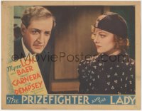 9j0882 PRIZEFIGHTER & THE LADY LC 1933 pretty Myrna Loy stares at distraught Otto Kruger, very rare!