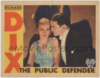 9j0883 PUBLIC DEFENDER LC 1931 best close up of playboy Richard Dix glaring at Shirley Grey, rare!