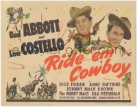 9j0614 RIDE 'EM COWBOY TC 1942 Bud Abbott & Lou Costello, great art of sexy cowgirls, ultra rare!