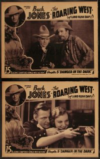 9j1162 ROARING WEST 2 chapter 5 LCs 1935 western cowboy Buck Jones, Danger in the Dark, ultra rare!