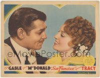 9j0912 SAN FRANCISCO LC 1936 great romantic close up of Clark Gable embracing Jeanette MacDonald!