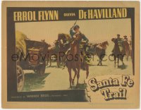 9j0913 SANTA FE TRAIL LC 1940 cool image of Errol Flynn on horseback with gun drawn, Michael Curtiz!