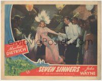 9j0918 SEVEN SINNERS LC 1940 wonderful full-length image of Marlene Dietrich with John Wayne!