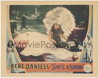 9j0921 SHE'S A SHEIK LC 1928 great close up of sexy Bebe Daniels in wild outfit hugging leopard cub!