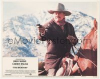 9j0924 SHOOTIST LC #3 1976 close up of cowboy John Wayne on horseback pointing derringer!