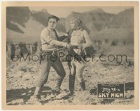 9j0931 SKY HIGH LC 1922 close up of Tom Mix handing rope to pretty Eva Novak in the desert, rare!
