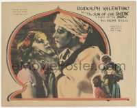 9j0935 SON OF THE SHEIK LC 1926 Rudolph Valentino asks Vilma Banky if she thought he'd fail, rare!