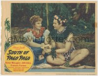 9j0938 SOUTH OF PAGO PAGO LC 1940 great c/u of Jon Hall in native outfit with Frances Farmer, rare!