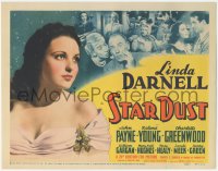 9j0622 STAR DUST TC 1940 close up of pretty 17 year-old actress Linda Darnell + cast montage