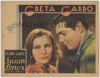 9j0953 SUSAN LENOX: HER FALL & RISE LC 1931 best c/u of young Clark Gable & Greta Garbo, ultra rare!