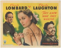 9j0626 THEY KNEW WHAT THEY WANTED TC 1940 sexy Carole Lombard between Charles Laughton & Gargan!
