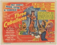 9j0628 THREE CABALLEROS TC 1944 Disney cartoon/live action, Donald Duck, Panchito & Joe Carioca!