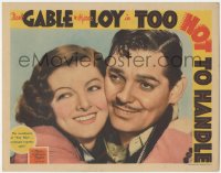 9j0975 TOO HOT TO HANDLE LC 1938 best portrait of sweethearts Clark Gable & Myrna Loy, very rare!
