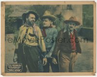 9j0978 TRIPLE ACTION LC 1925 cowboy hero Pete Morrison captures the bad guys, very rare!