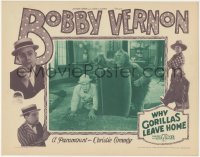 9j0992 WHY GORILLAS LEAVE HOME LC 1929 Bobby Vernon hiding from wacky fake ape, ultra rare!