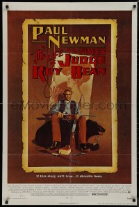 9j0326 LIFE & TIMES OF JUDGE ROY BEAN 1sh 1972 John Huston, art of Paul Newman by Richard Amsel!