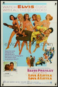 9j0332 LIVE A LITTLE, LOVE A LITTLE 1sh 1968 McGinnis art of Elvis Presley & sexy beach babes!