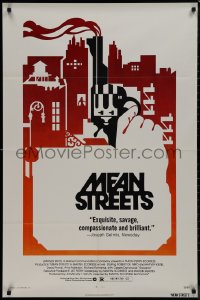 9j0360 MEAN STREETS 1sh 1973 Robert De Niro, Martin Scorsese, cool artwork of hand holding gun!