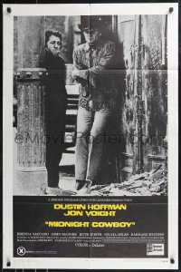 9j0365 MIDNIGHT COWBOY 1sh 1969 Dustin Hoffman, Jon Voight, John Schlesinger classic, x-rated!