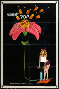 9j0372 MONTEREY POP 1sh 1968 D.A. Pennebaker, rock & roll, great sexy Tomi Ungerer art!