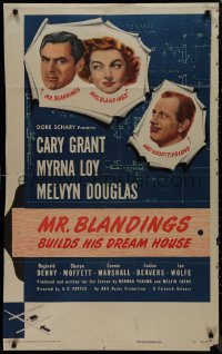 9j0381 MR. BLANDINGS BUILDS HIS DREAM HOUSE 1sh 1948 Cary Grant, Myrna Loy, Melvyn Douglas!