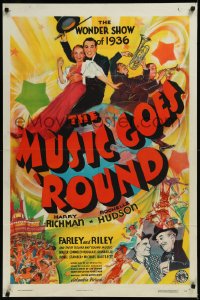 9j0386 MUSIC GOES ROUND style B 1sh 1936 Harry Richman, Rochelle Hudson, great montage art, rare!