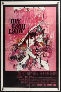 9j0387 MY FAIR LADY 1sh 1964 classic art of Audrey Hepburn & Rex Harrison by Bob Peak!